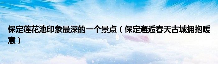 保定莲花池印象最深的一个景点(保定邂逅春天古城拥抱暖意)