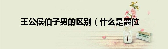 王公侯伯子男的区别(什么是爵位