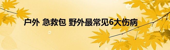 户外 急救包 野外最常见6大伤病