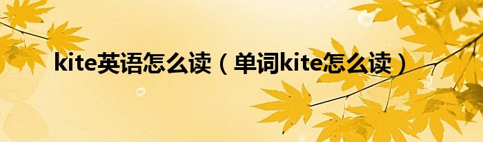 kite英语怎么读(单词kite怎么读)