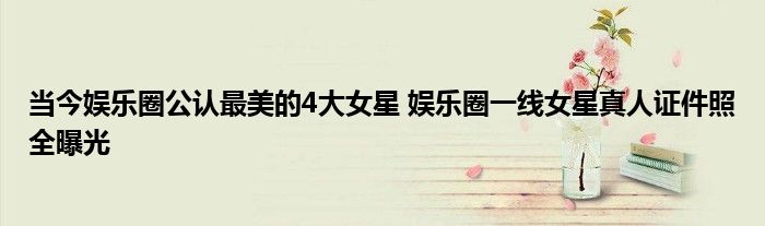 当今娱乐圈公认最美的4大女星 娱乐圈一线女星真人证件照全曝光