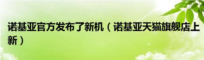 诺基亚官方发布了新机(诺基亚天猫旗舰店上新)