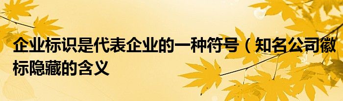 企业标识是代表企业的一种符号(知名公司徽标隐藏的含义