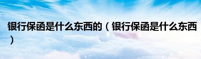 银行保函是什么东西的(银行保函是什么东西)