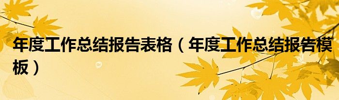 年度工作总结报告表格(年度工作总结报告模板)