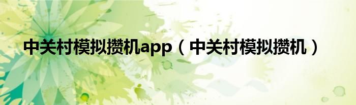 中关村模拟攒机app(中关村模拟攒机)