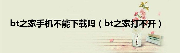 bt之家手机不能下载吗(bt之家打不开)