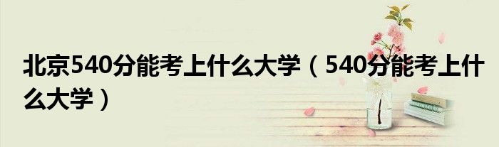 北京540分能考上什么大学(540分能考上什么大学)