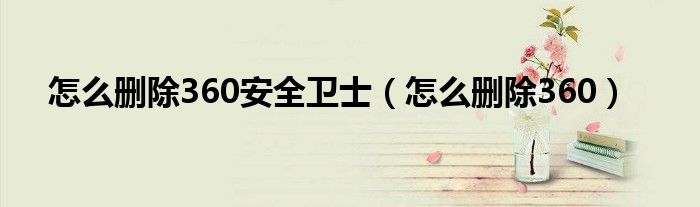 怎么删除360安全卫士(怎么删除360)