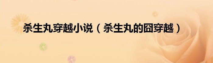 杀生丸穿越小说(杀生丸的囧穿越)