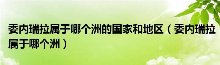 委内瑞拉属于哪个洲的国家和地区(委内瑞拉属于哪个洲)