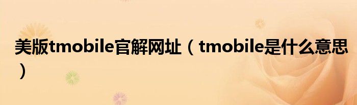 美版tmobile官解网址(tmobile是什么意思)