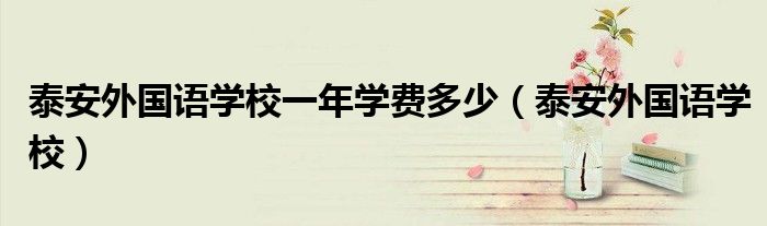 泰安外国语学校一年学费多少(泰安外国语学校)