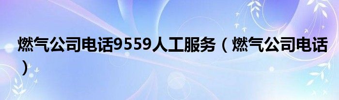 燃气公司电话9559人工服务(燃气公司电话)