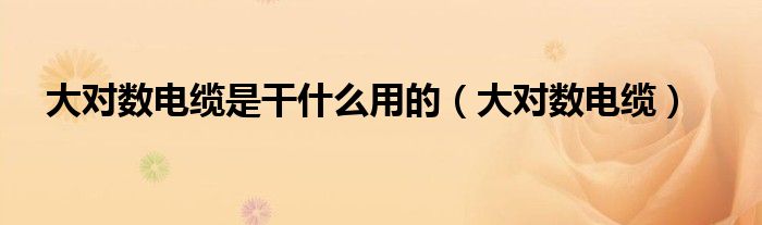 大对数电缆是干什么用的(大对数电缆)