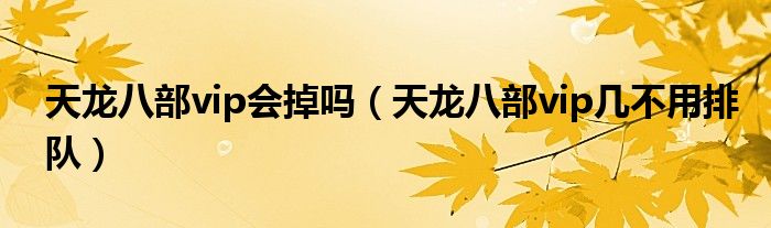 天龙八部vip会掉吗(天龙八部vip几不用排队)