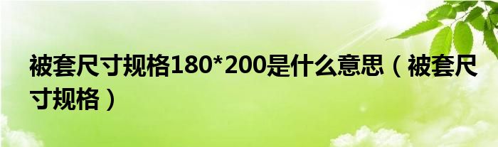 被套尺寸规格180*200是什么意思(被套尺寸规格)