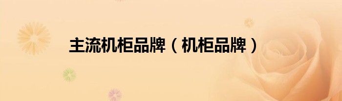 主流机柜品牌（机柜品牌）