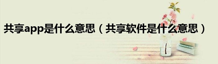 共享app是什么意思(共享软件是什么意思)