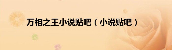 万相之王小说贴吧(小说贴吧)
