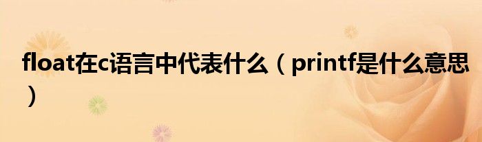 float在c语言中代表什么（printf是什么意思）
