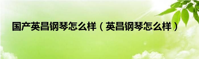 国产英昌钢琴怎么样(英昌钢琴怎么样)