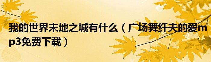 我的世界末地之城有什么(广场舞纤夫的爱mp3免费下载)