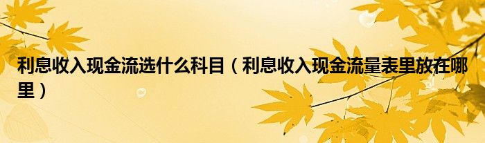 利息收入现金流选什么科目(利息收入现金流量表里放在哪里)