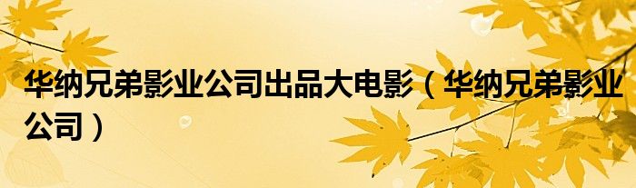 华纳兄弟影业公司出品大电影(华纳兄弟影业公司)