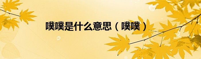噗噗是什么意思（噗噗）