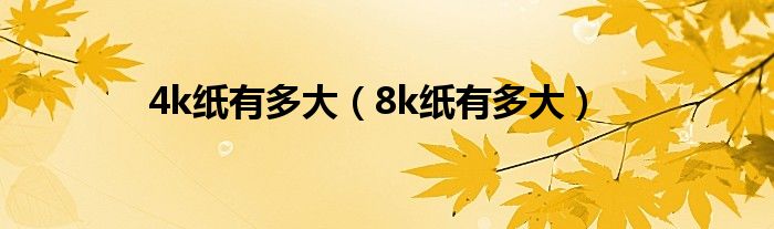 4k纸有多大(8k纸有多大)