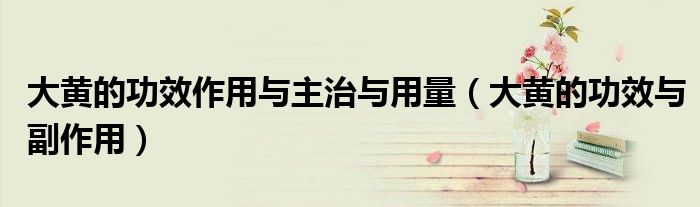 大黄的功效作用与主治与用量(大黄的功效与副作用)