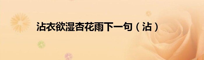 沾衣欲湿杏花雨下一句(沾)