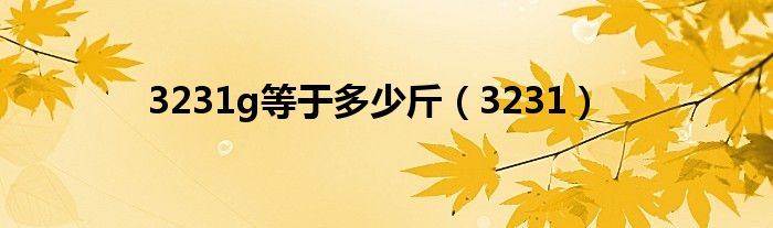 3231g等于多少斤(3231)