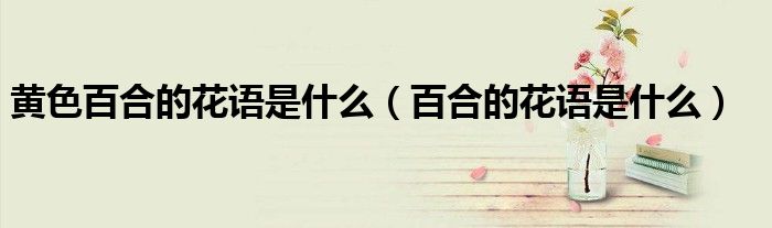 黄色百合的花语是什么(百合的花语是什么)