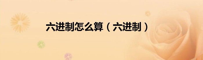 六进制怎么算(六进制)