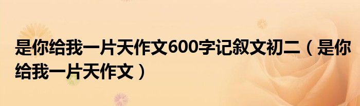 是你给我一片天作文600字记叙文初二(是你给我一片天作文)