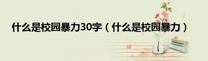什么是校园暴力30字(什么是校园暴力)