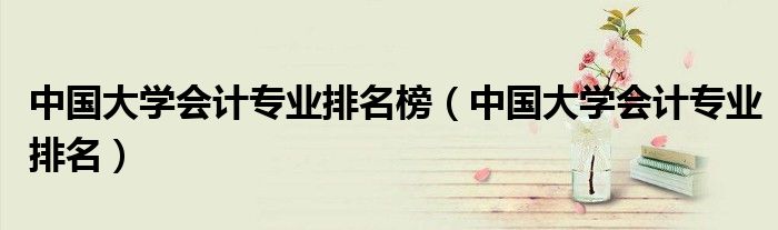 中国大学会计专业排名榜(中国大学会计专业排名)