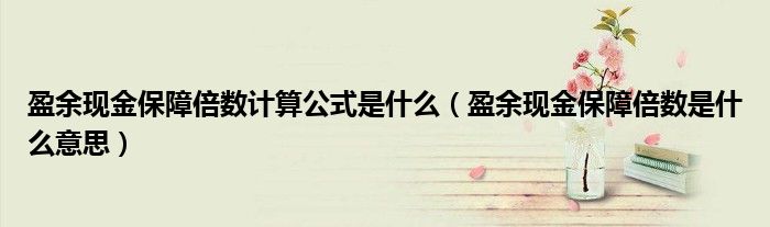 盈余现金保障倍数计算公式是什么(盈余现金保障倍数是什么意思)