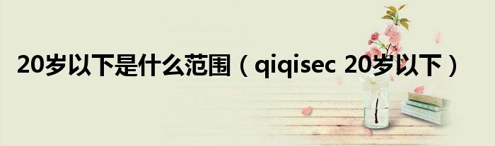 20岁以下是什么范围(qiqisec 20岁以下)