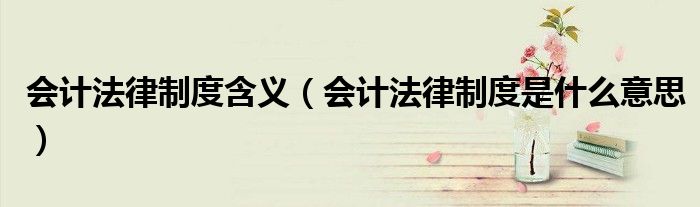 会计法律制度含义(会计法律制度是什么意思)