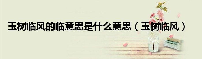 玉树临风的临意思是什么意思(玉树临风)