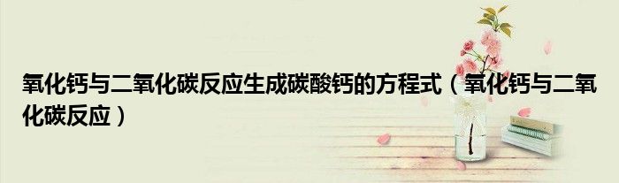 氧化钙与二氧化碳反应生成碳酸钙的方程式(氧化钙与二氧化碳反应)