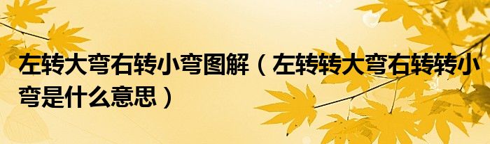 左转大弯右转小弯图解(左转转大弯右转转小弯是什么意思)