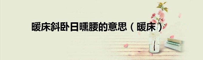 暖床斜卧日曛腰的意思(暖床)