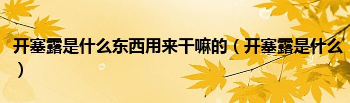 开塞露是什么东西用来干嘛的(开塞露是什么)