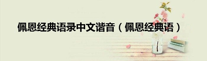 佩恩经典语录中文谐音(佩恩经典语)
