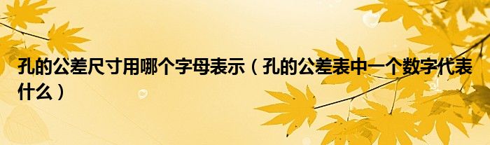孔的公差尺寸用哪个字母表示(孔的公差表中一个数字代表什么)