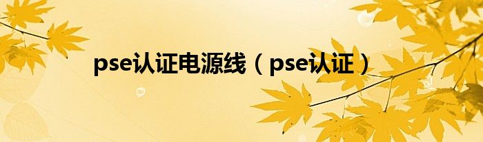 pse认证电源线(pse认证)